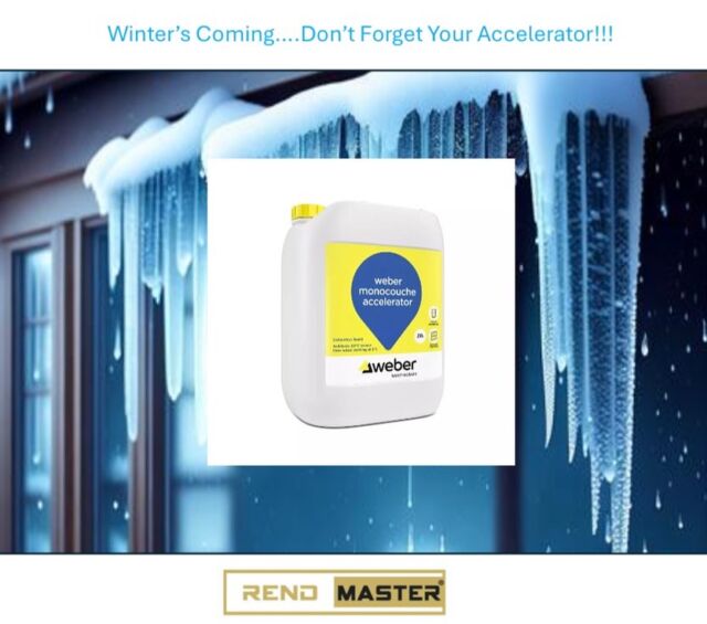 The cold weather is here!❄️
These colder temperatures call for Weber monocouche accelerator!
Speeding up your time scraping!
Come and give us a visit!
📍 Unit 5, Ashton Gate, Ashton Rd, Harold Hill, Romford RM3 8UF 📍
📞| 0333 772 2500
Maidstone -
📍Unit 6 St Michaels Cl, Aylesford ME20 7US📍
📞| 0333 772 2444 
📧| info@rendmaster.com
#RendMaster #Rending #RendingMaterials #Delivery #TopQuality #Romford #Maidstone #Kent #London #Essex #accelerator